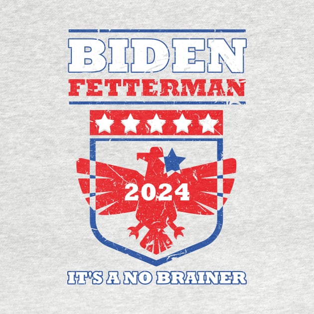 Biden Fetterman 2024 It's a No Brainer Funny Political Humor by star trek fanart and more